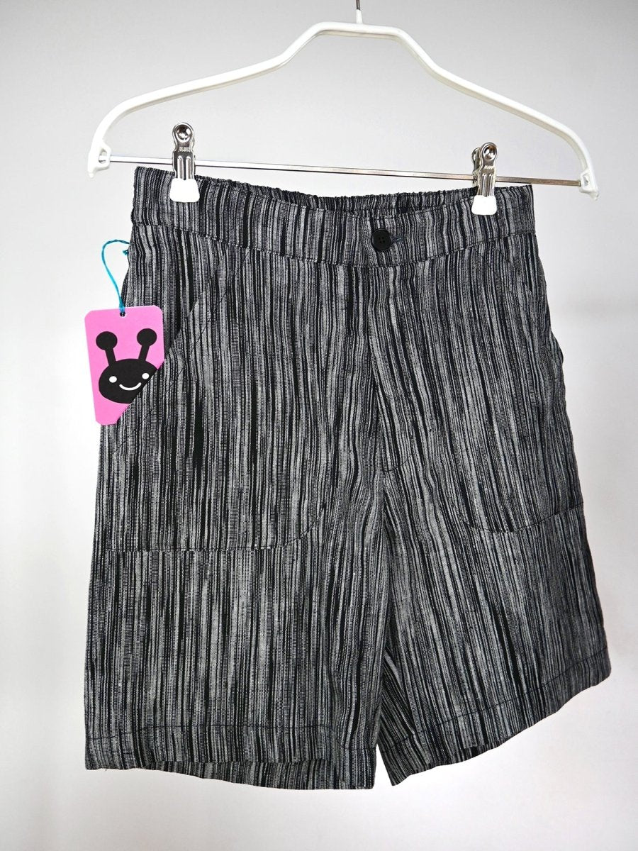 "TV Static" Linen Shorts (ONE-OFF). Design by HO HOS HOLE IN THE WALL