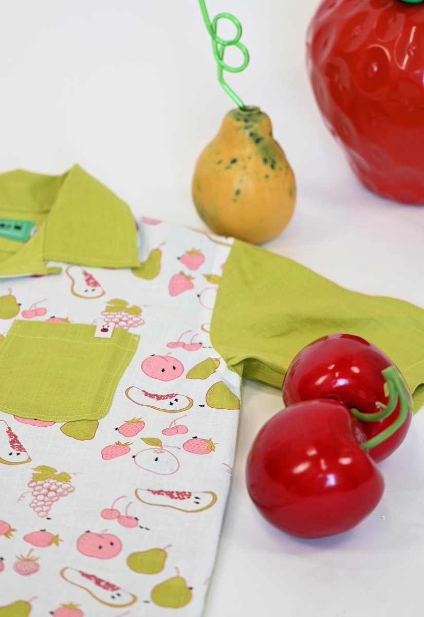 "All Over Fruit" Shirt - Chartreuse Linen