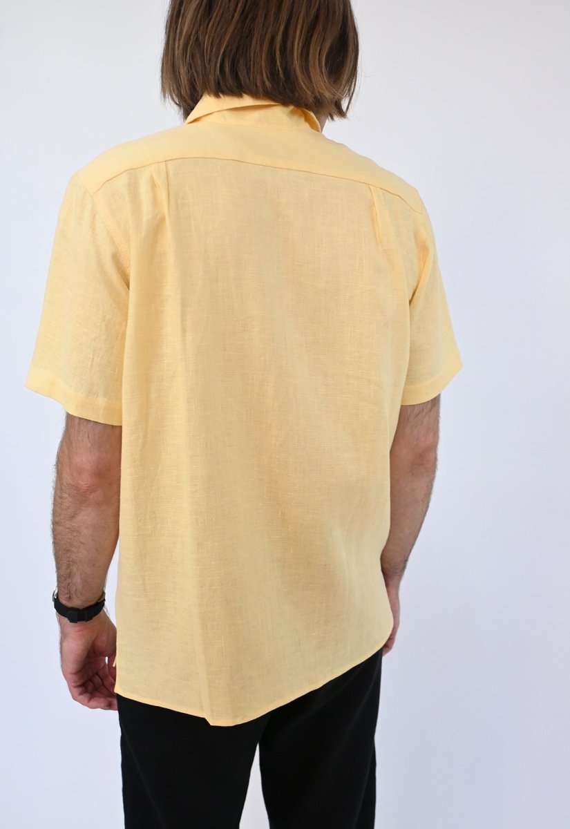 "Tutti Frutti" Linen Shirt - Yellow Strawberry